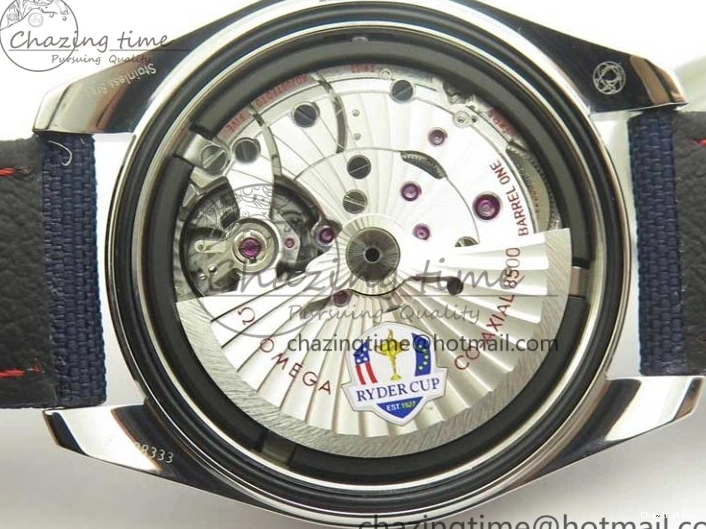 0220 EasyCare Aqua Terra Master Ryder Cup Edition VSF 1:1 Best Edition White Textured Dial on Blue Nylon Strap A8500 Super Clone 8016